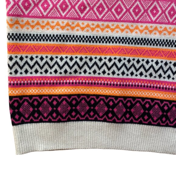 Willow & Wind Fair Isle Sweater Vest Sz S Stripes School Girl Preppy Neon Fall - Picture 3 of 8